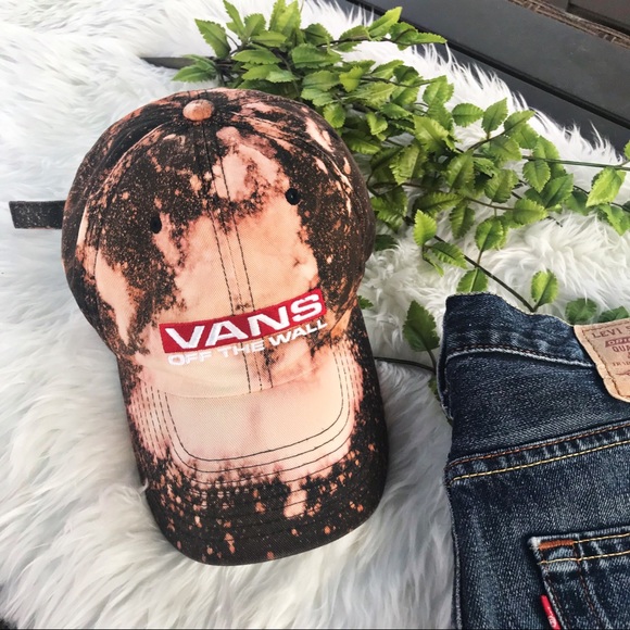 Vans Accessories - Vans Spellout Custom Bleach Splatter Dad Hat OS